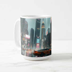 Mug Cyberpunk Skyscrapper City Cars