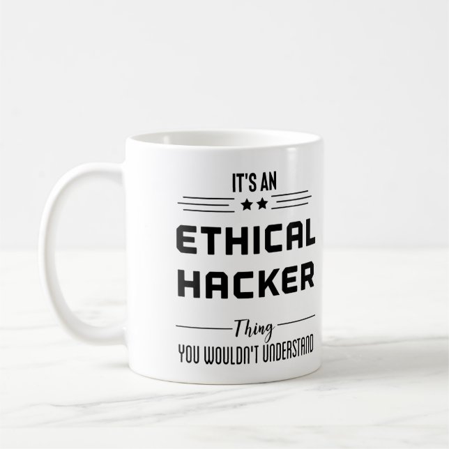 Mug Cybersécurité de pirate éthique - Citations de séc (Gauche)