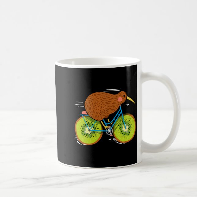 Mug Cycle New Zealand Funny Kiwi On A Bicycle Design I (Droite)