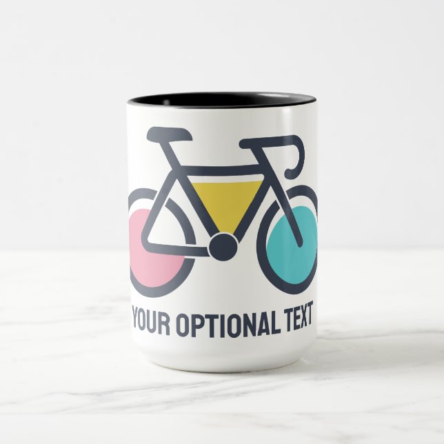 Mug Cyclisme de texte personnalisé (Centre)