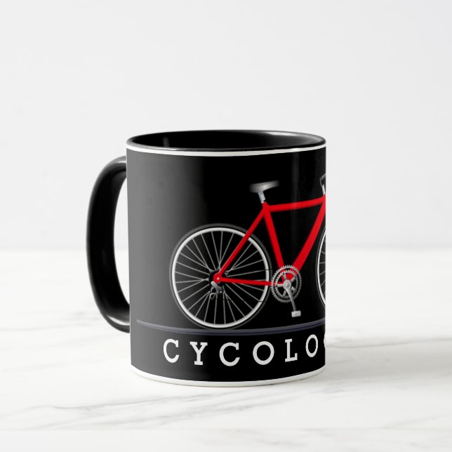 Mug Cyclisme with red bicycle (Devant gauche)