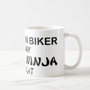 Mug Cycliste de montagne Ninja mortel par nuit