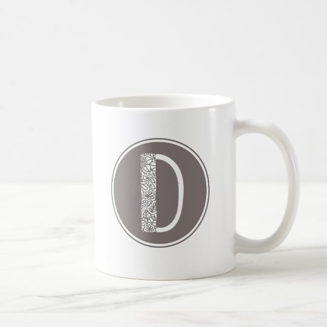 Mug D Monogramme floral initial (Droite)