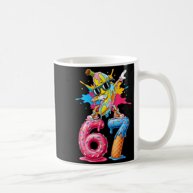Mug Dabbing Banana 67 Ice Cream Drip Funny Six Seven M (Droite)