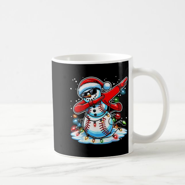 Mug Dabbing Christmas Baseball Snowman Boys Baseball W (Droite)