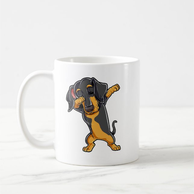 Mug Dabbing Dachshund Funny Dog Lovers Dab Dance. Perf (Gauche)