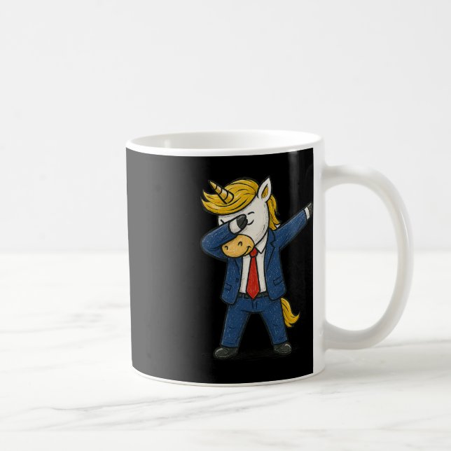 Mug Dabbing Unicorne Trump Patriotique Dab Pose Usa (Droite)
