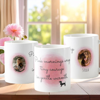 Mug Dachshund à l'aquarelle rose pastel - Photo person