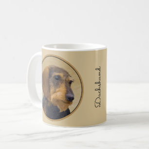 Mug Dachshund (À poils durs) Peinture Chien Art origin