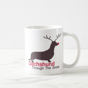 Mug Dachshund À Travers La Neige