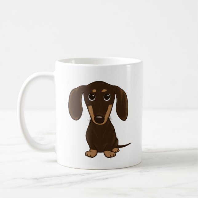 Mug Dachshund au chocolat court | Petit chien Wiener (Gauche)