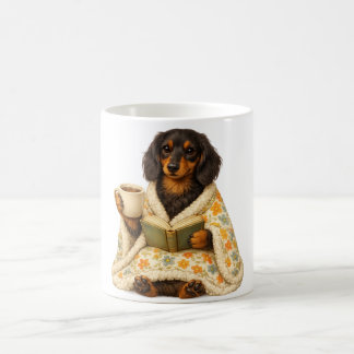 Mug Dachshund Book Lover Coffee— Reading Wiener Dog 