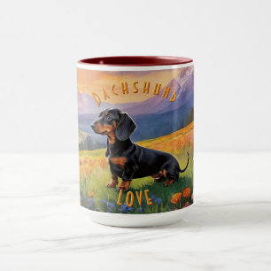 Mug Dachshund Delight Mug, Whimsical Canine Elegance