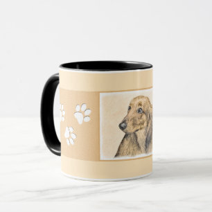 Mug Dachshund (Longhaerien) Peinture - Art Chien origi