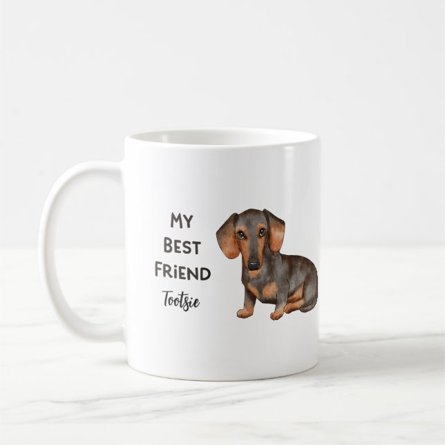 Mug Dachshund Mon Meilleur Ami Personnalisé Nom Café M (Gauche)