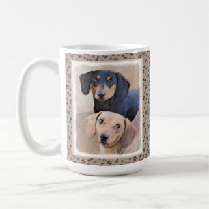 Mug Dachshund (Smooth) Peinture - Art Chien original