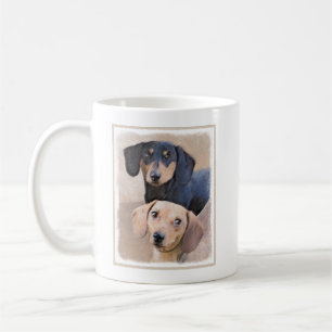 Mug Dachshund (Smooth) Peinture - Art Chien original