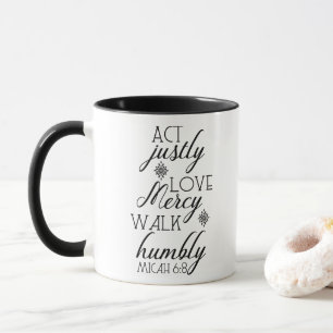 Mug D'acte promenade de pitié d'amour juste humblement