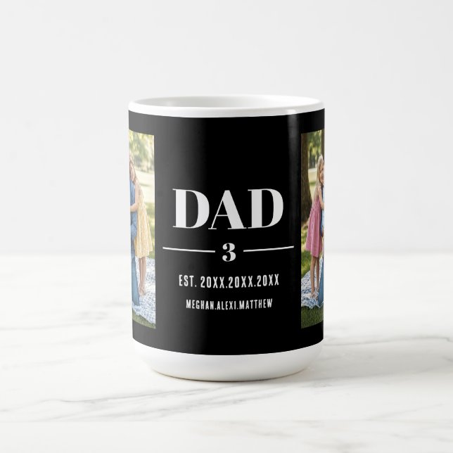 Mug Dad Est. Year Name Number Bold Font Photo  (Centre)