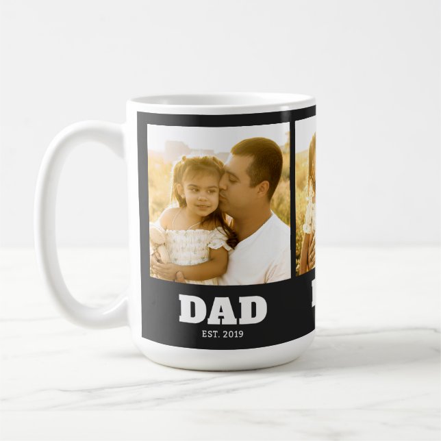 Mug Dad Established Black Bold 3 Photo (Gauche)