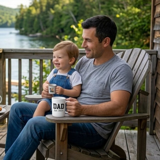 Mug Dad Established Bold Black Text White (Créateur téléchargé)