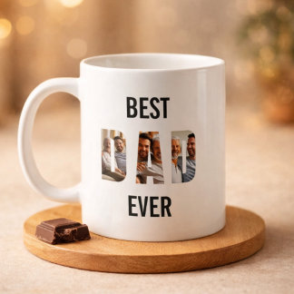 Mug Dad Photo Collage Cutout father's Day Birthday