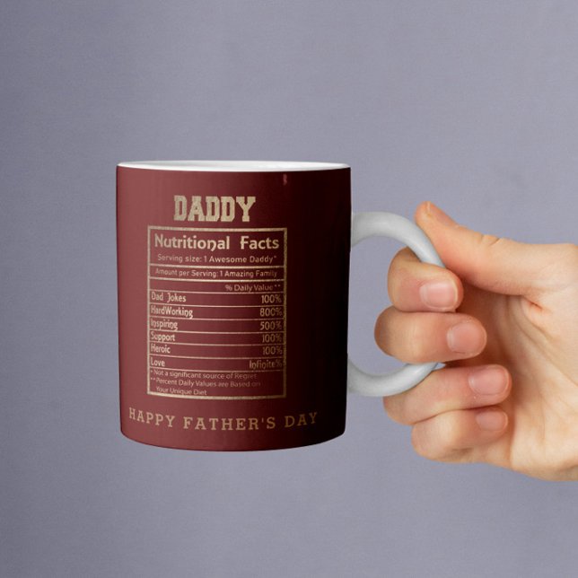 Mug Daddy Informations nutritionnelles Fête des pères  (Créateur téléchargé)