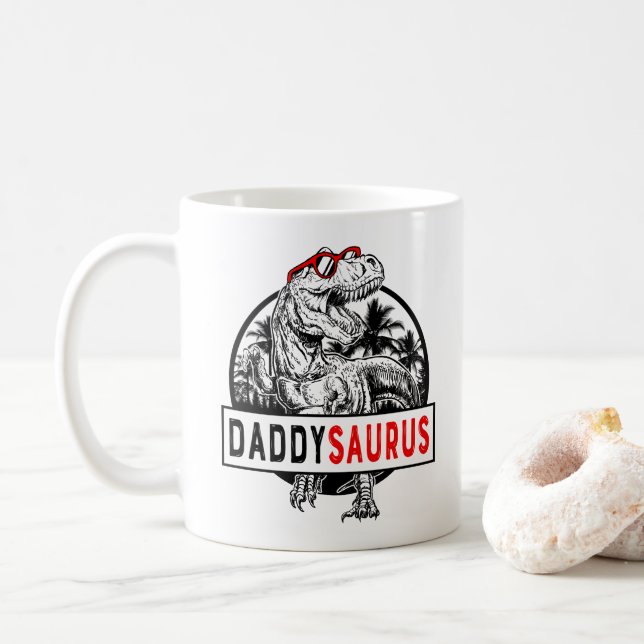 Mug Daddysaurus Daddy Saurus T Rex Fête des pères 1WH1 (Avec donut)