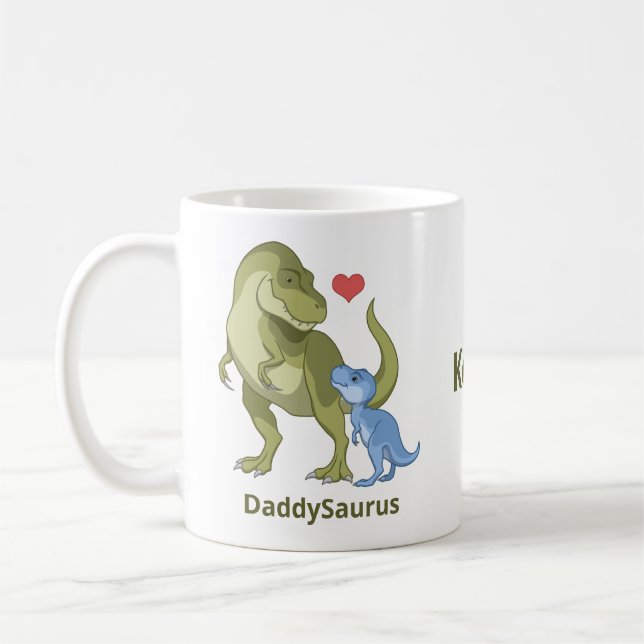 Mug DaddySaurus T-Rex et Baby Boy Dinosaures (Gauche)