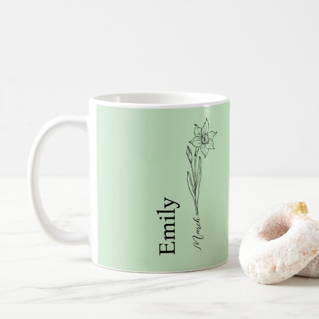 Mug Daffodique de Bridesmaid Mars Fleur du mois de nai (Avec donut)