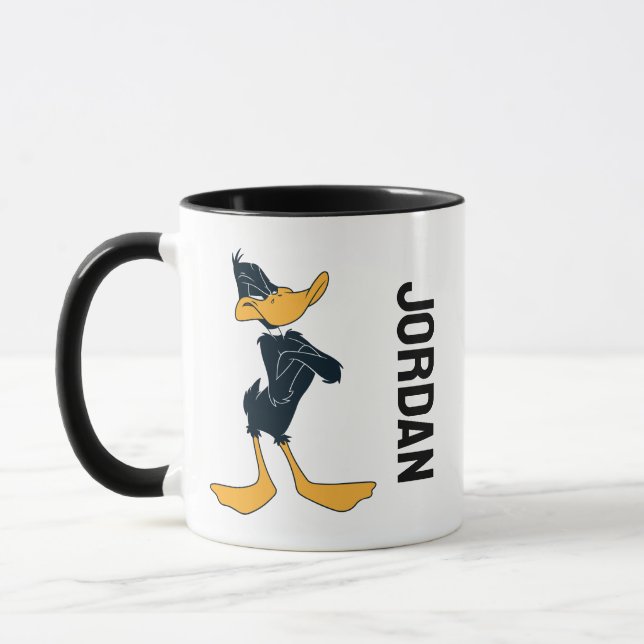 Mug DAFFY DUCK™ avec bras croisés | Ajouter Votre Nom (Gauche)