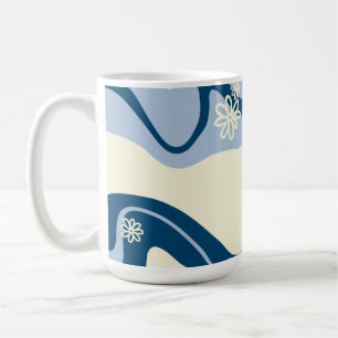Mug Daisy Groove - Bleu foncé, Bleu clair et crème