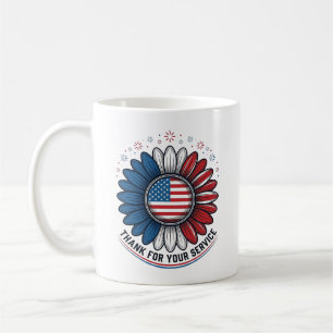 Mug Daisy patriotique Merci pour votre chemise de serv