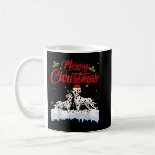 Mug Dalmatian Dog Christmas Lights Funny Hat Santa Xma