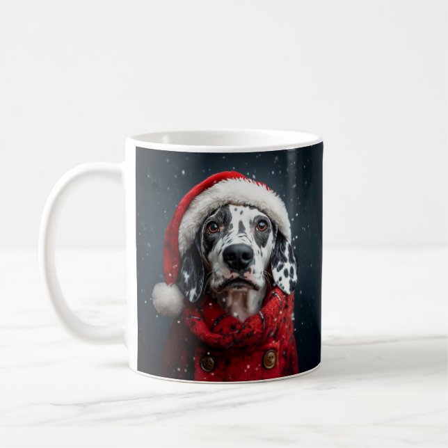Mug Dalmatie festive à Père Noël Attire (Gauche)