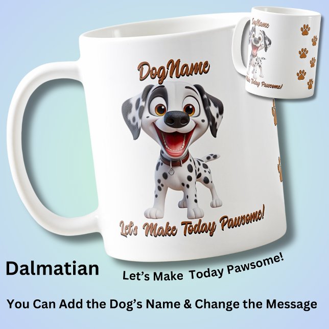 Mug Dalmatien, Ajouter le nom du chien, Modifier le te (Créateur téléchargé)