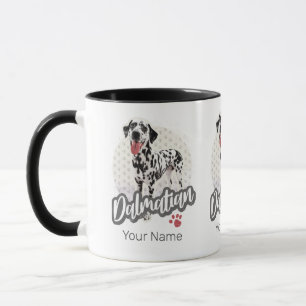 Mug Dalmatien Avec Paw Vintage Chien Amateurs Design