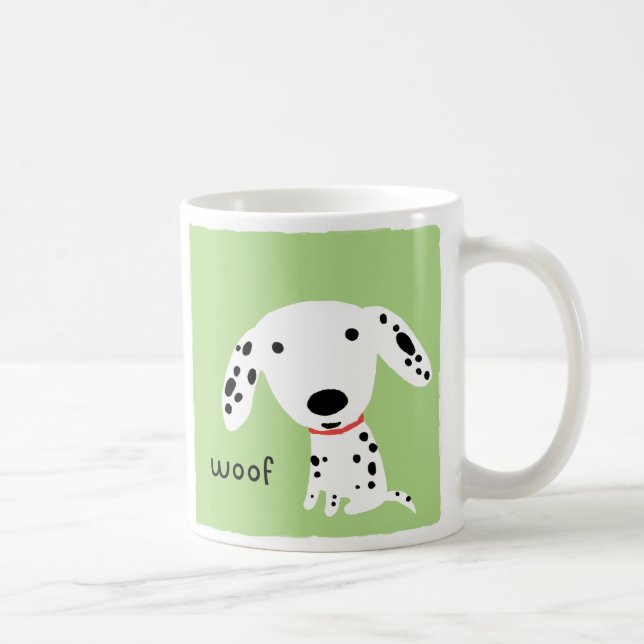 Mug Dalmatien Woof | Chien chiot mignon (Droite)