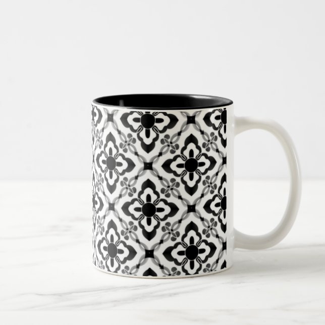 Mug Damask tout simplement éblouissant, noir et bl (Droit)