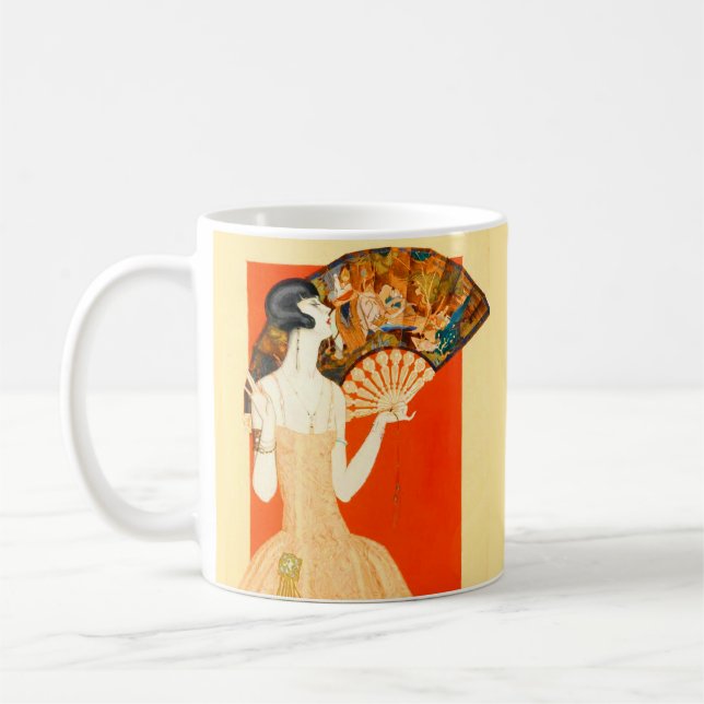 Mug dame art déco avec ventilateur (Gauche)