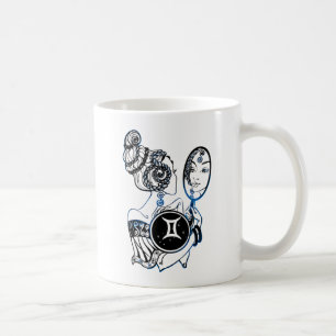 Mug Dame Art déco Gemini Zodiac