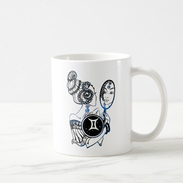 Mug Dame Art déco Gemini Zodiac (Droite)