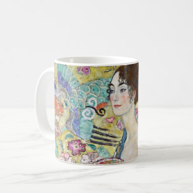 Mug Dame avec un ventilateur, Gustav Klimt (Devant gauche)