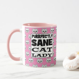 Mug DAME CHAT SAINE PARFAITEMENT Humoristique Rose