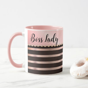 Mug dame de chef rose lisse