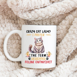 Mug "Dame du chat fou"