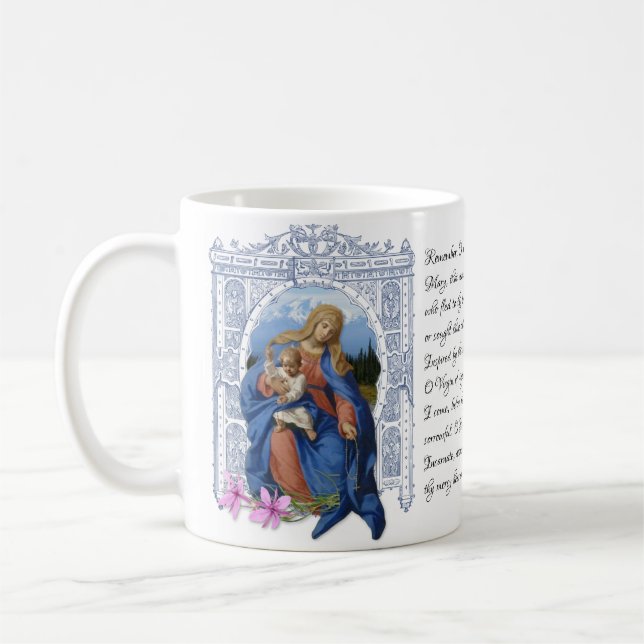 Mug Dame du Rosaire Vierge Mère Marie Prière Café (Gauche)