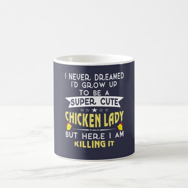Mug Dame mignonne superbe de poulet (Centre)