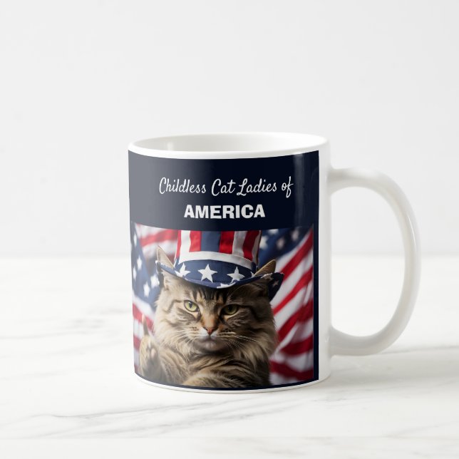 Mug Dames de chats sans enfants d'Amérique (Droite)