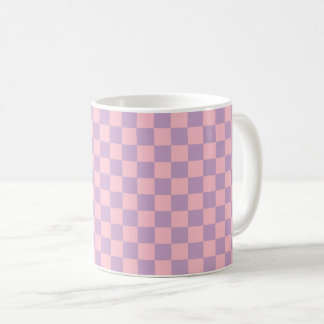 Mug Damier lilas et rose